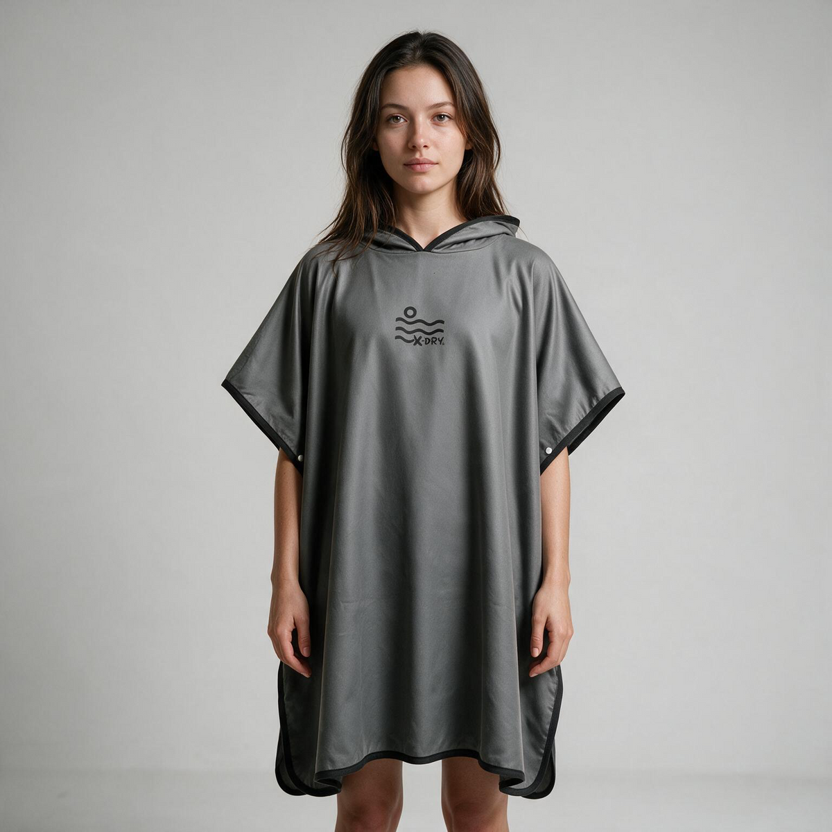 Microfiber Poncho - Grey