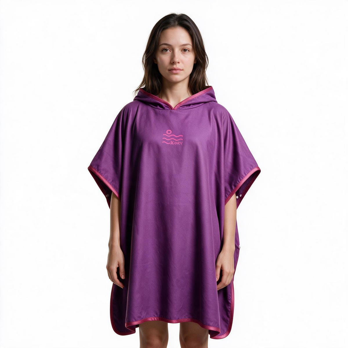 Microfiber Poncho - Hot Pink