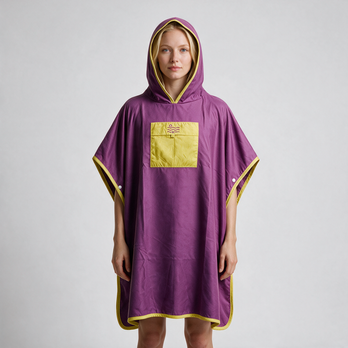 Microfiber Pocket Poncho - Hot Pink