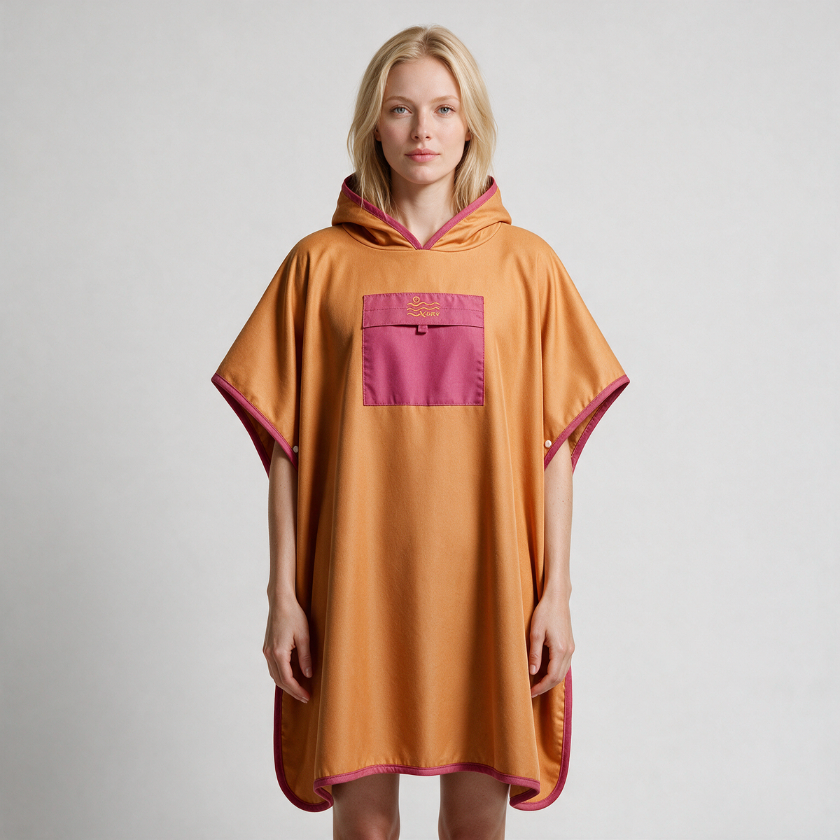 Microfiber Pocket Poncho - Dark Orange