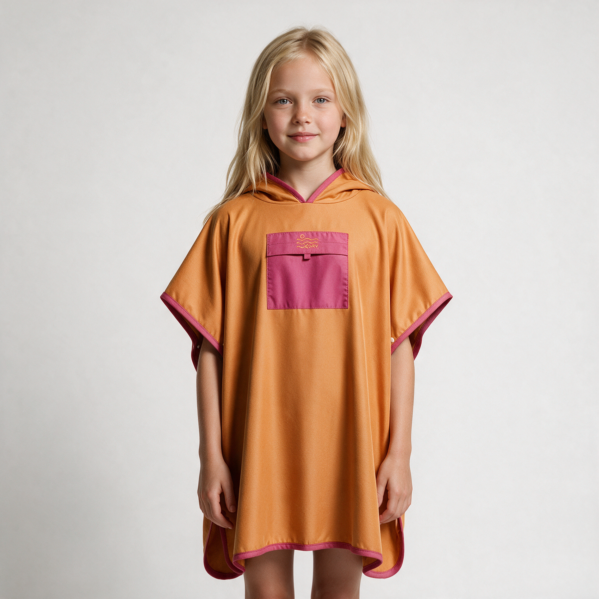 Microfiber Pocket Poncho - Dark Orange