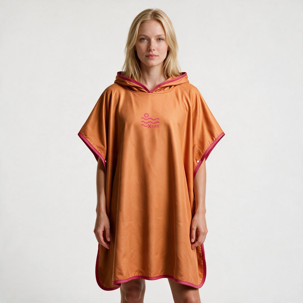 Microfiber Poncho - Dark Orange