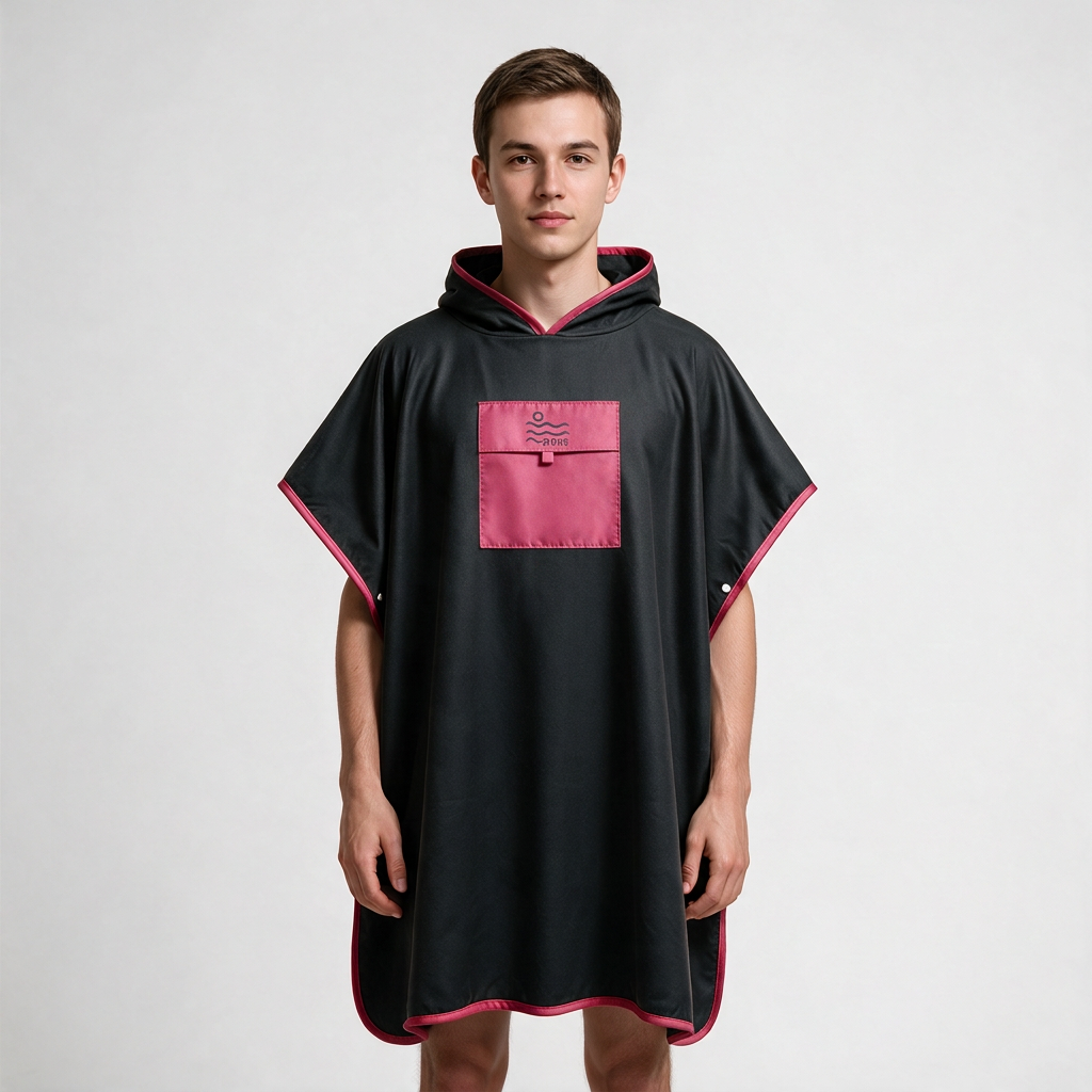 Microfiber Pocket Poncho - Black