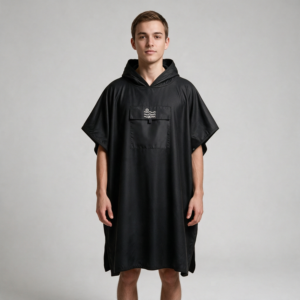 Microfiber Pocket Poncho - Black