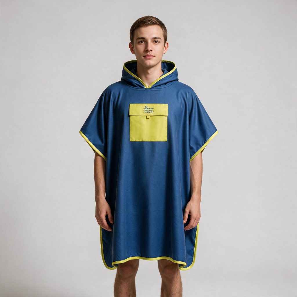 Microfiber Pocket Poncho - Blue