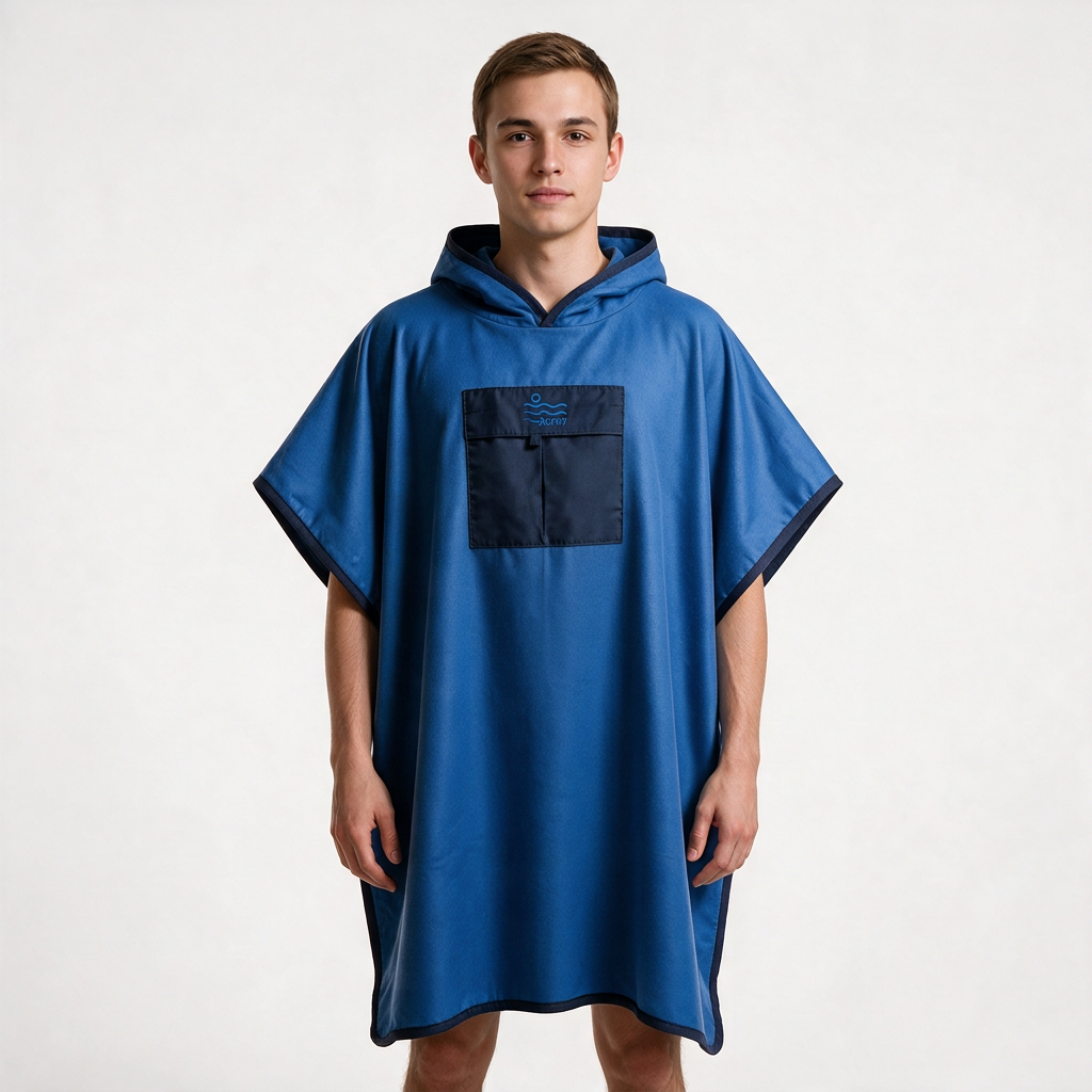Microfiber Pocket Poncho - Blue