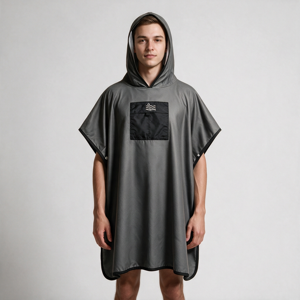 Microfiber Pocket Poncho - Grey
