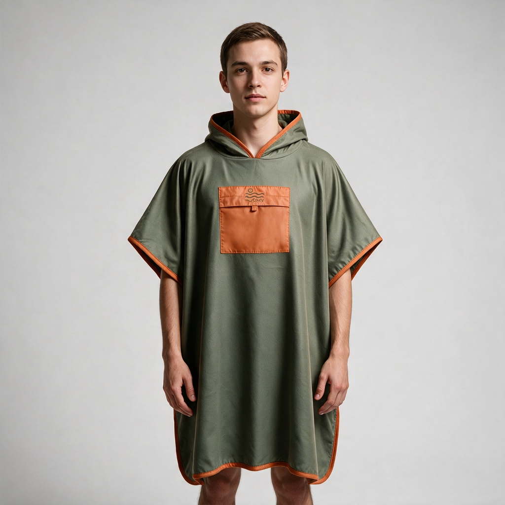 Microfiber Pocket Poncho - Khaki