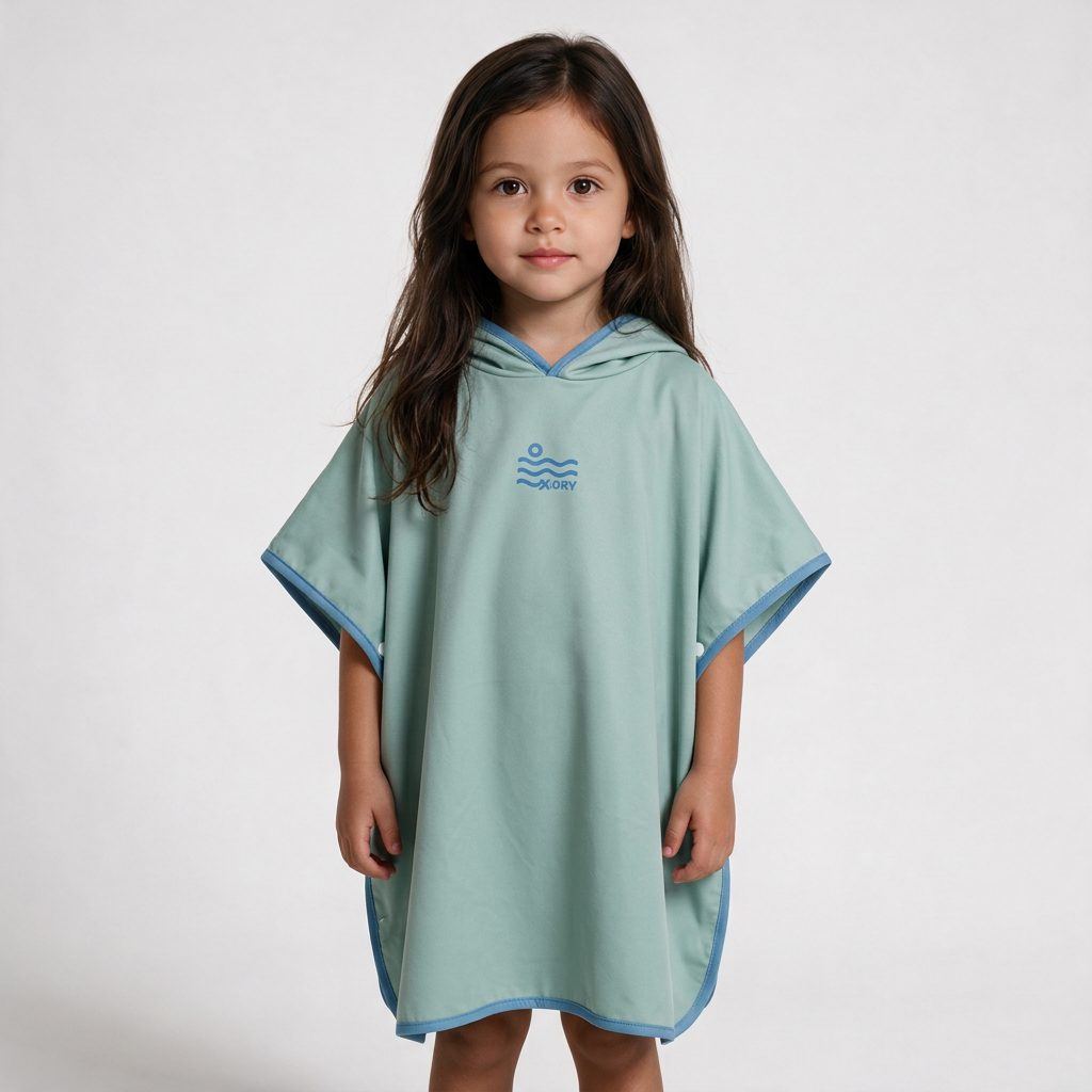 Microfiber Poncho - Baby Blue