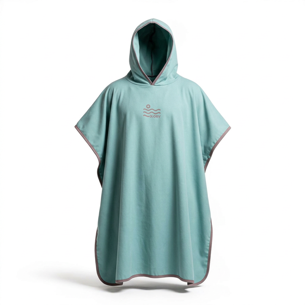 Microfiber Poncho - Baby Blue