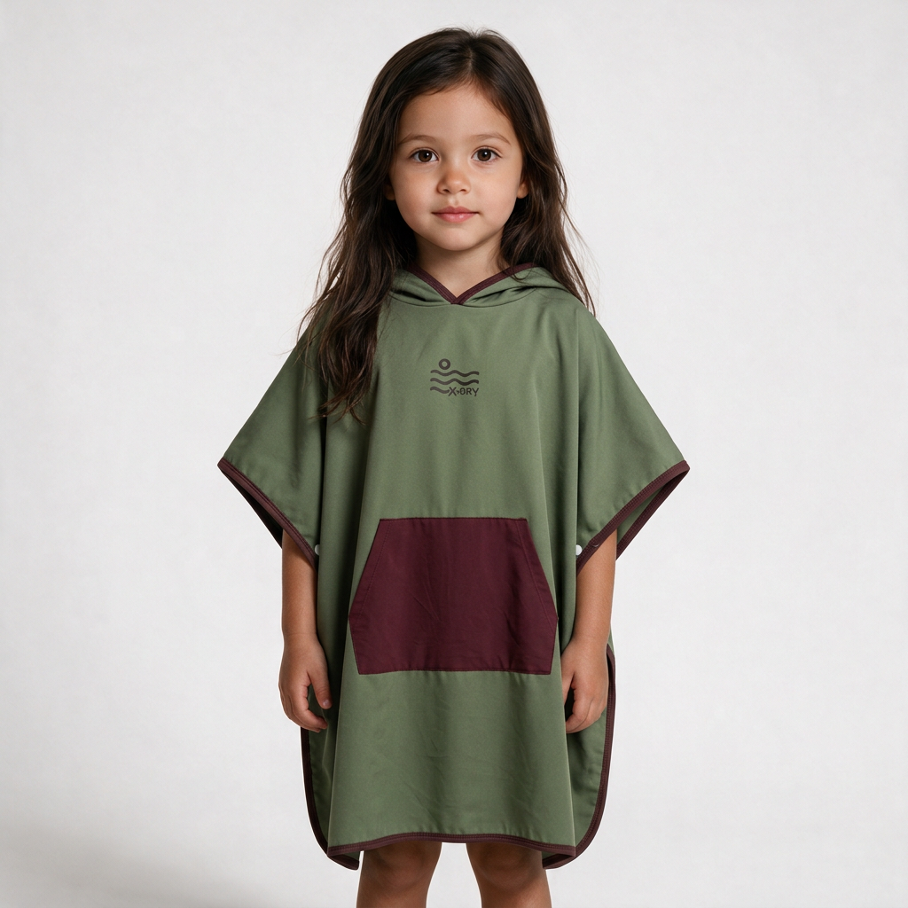 Microfiber Kangaroo Ponchos - Khaki
