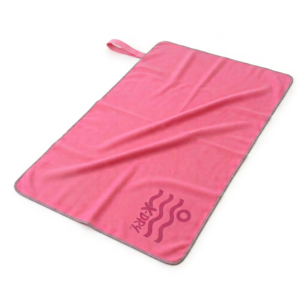 Pink X-Dry towel with only one hanging loop