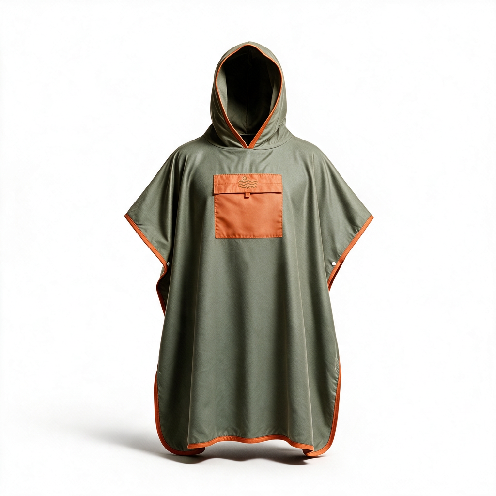 Microfiber Pocket Poncho - Khaki