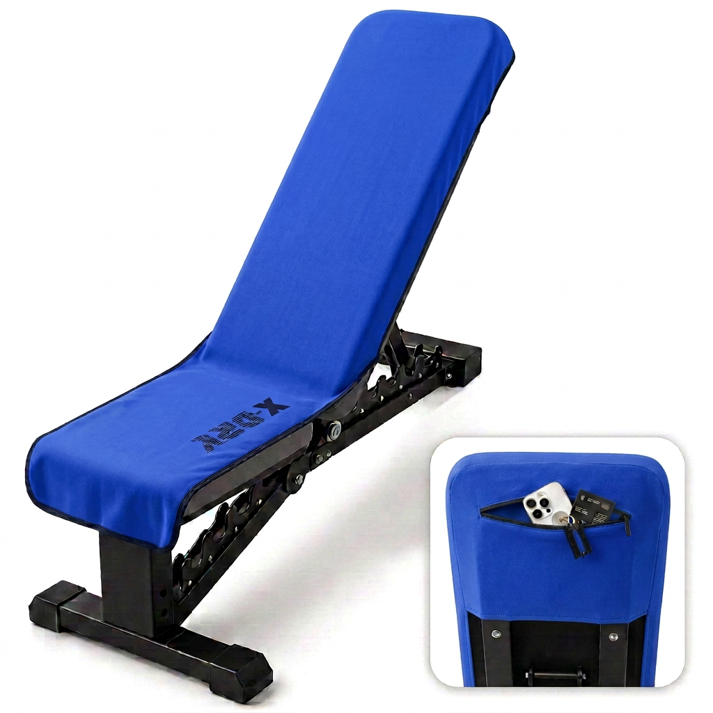 Royal-blue and black cover with no trim in the pocket inset