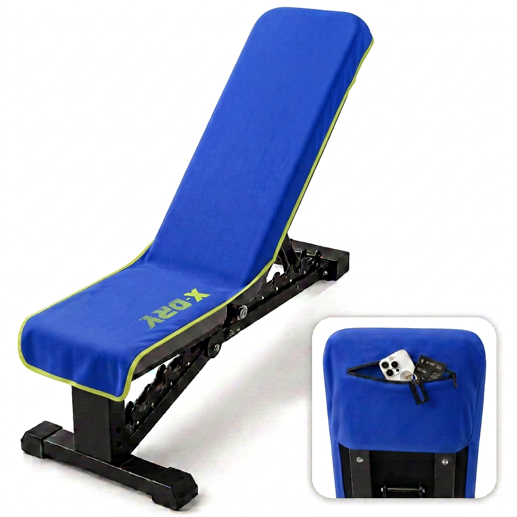 Royal-blue cover preserving lime-green front trim with a plain pocket inset