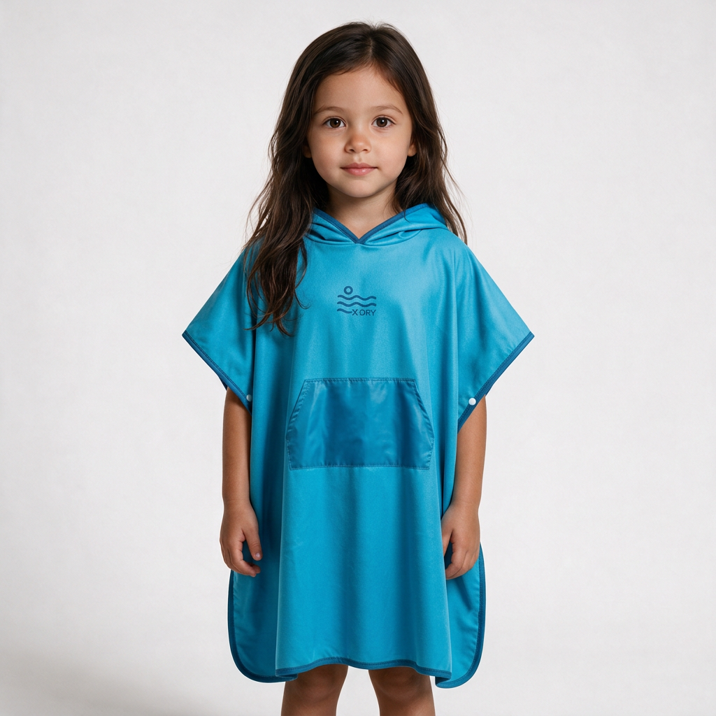 Microfiber Kangaroo Ponchos - Dark Turquoise