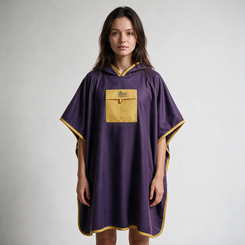 Microfiber Pocket Poncho - Dusty Plum