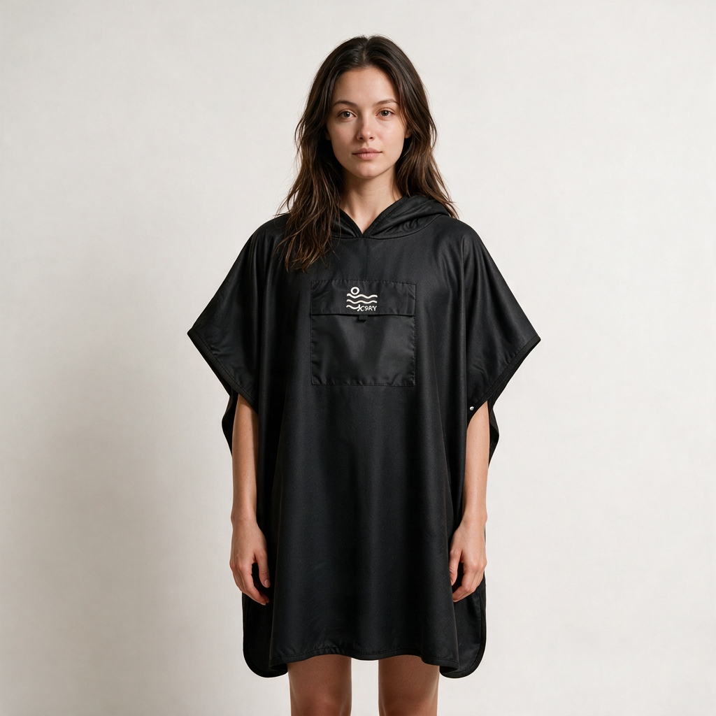 Microfiber Pocket Poncho - Black