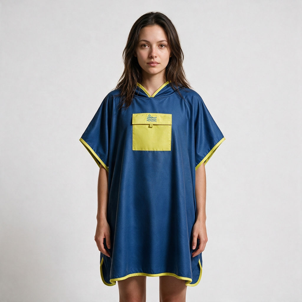 Microfiber Pocket Poncho - Blue