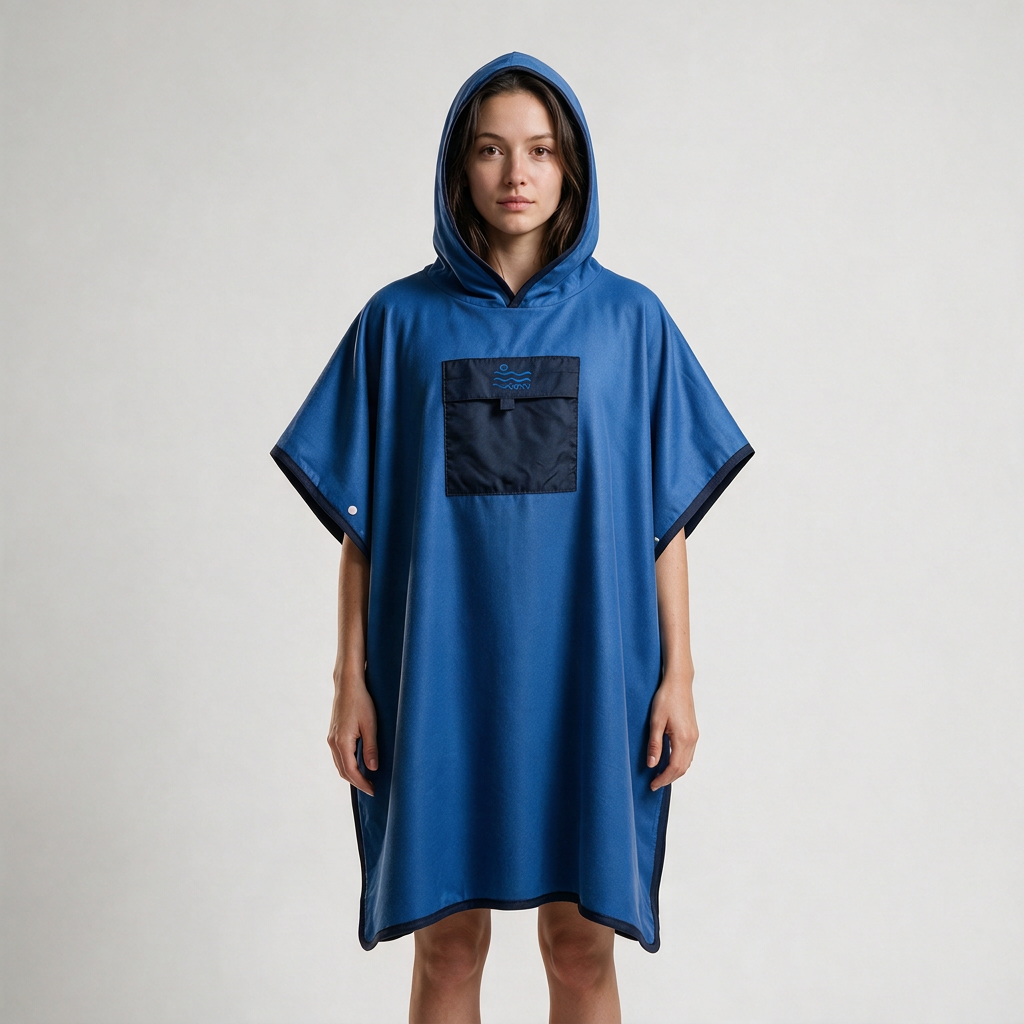 Microfiber Pocket Poncho - Blue