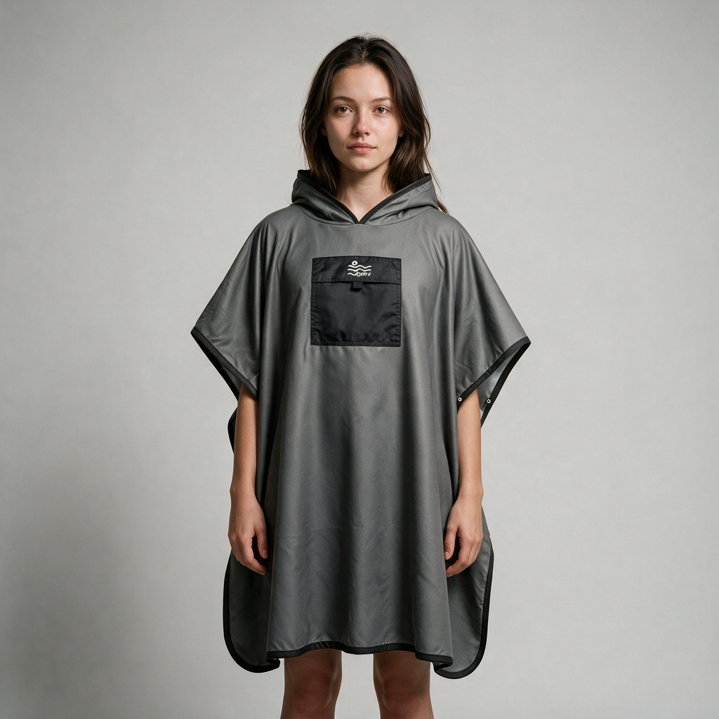 Microfiber Pocket Poncho - Grey