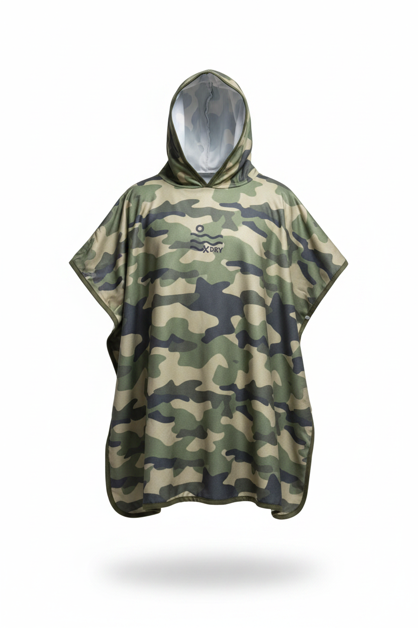 X-DRY Camo Poncho — Front View