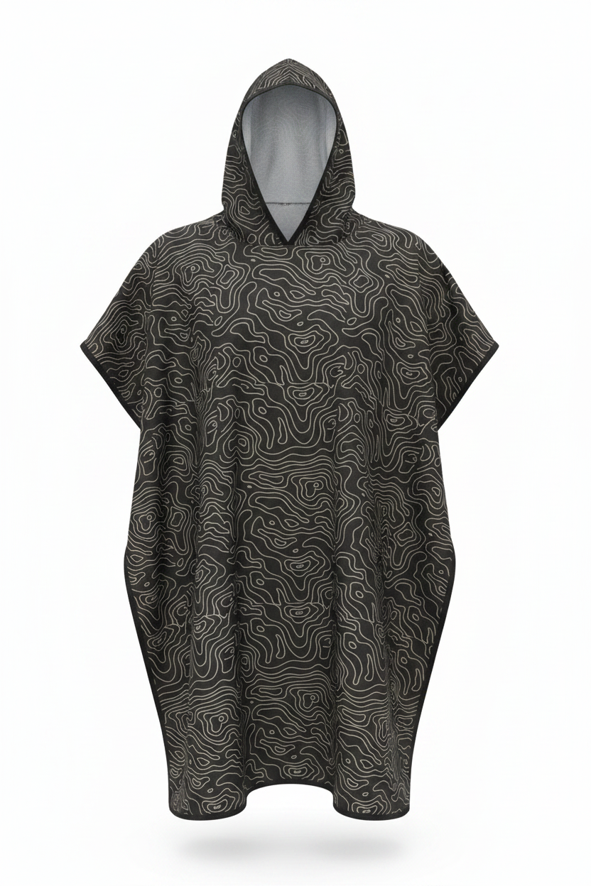 X-DRY Topographic Poncho — Front View Studio Shot